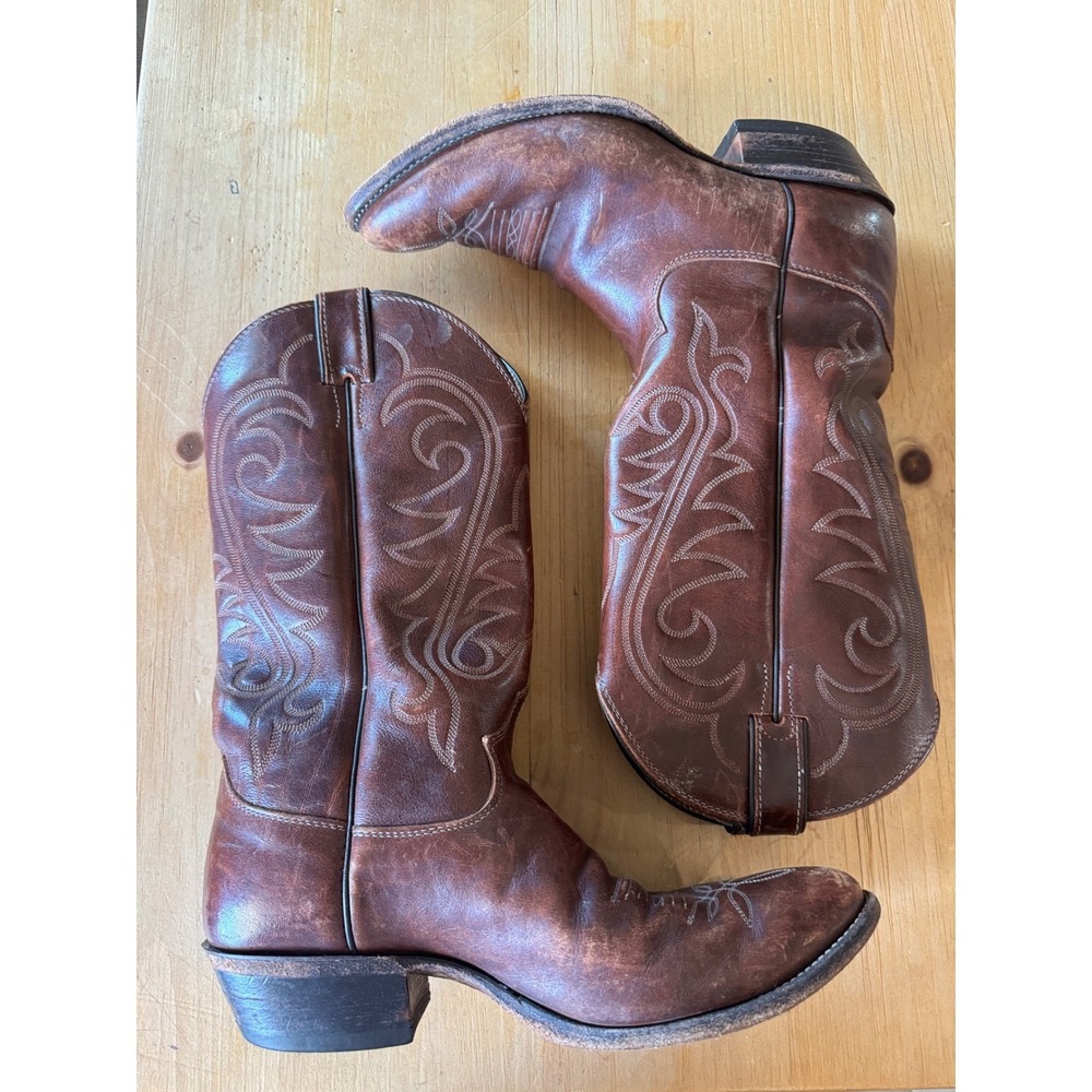 Justin Boots Mens Brown Leather Western Cowboy Boots 40801 Size 10 D